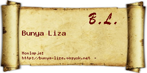 Bunya Liza névjegykártya